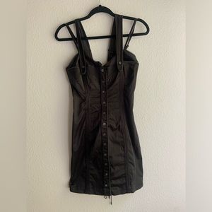 Alexander McQueen McQ Vintage Corset Black Mini Dress Italian Size 44/US 10